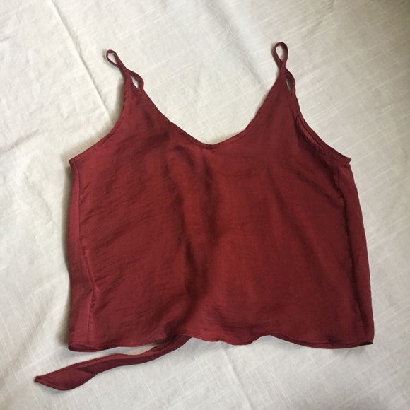 V neck button down tie front cropped tank - Picture 5 of 6